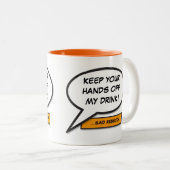 Personalisiertes Funny Comic Buchsprechblase Zweifarbige Tasse (VorderseiteRechts)