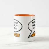 Personalisiertes Funny Comic Buchsprechblase Zweifarbige Tasse (Mittel)