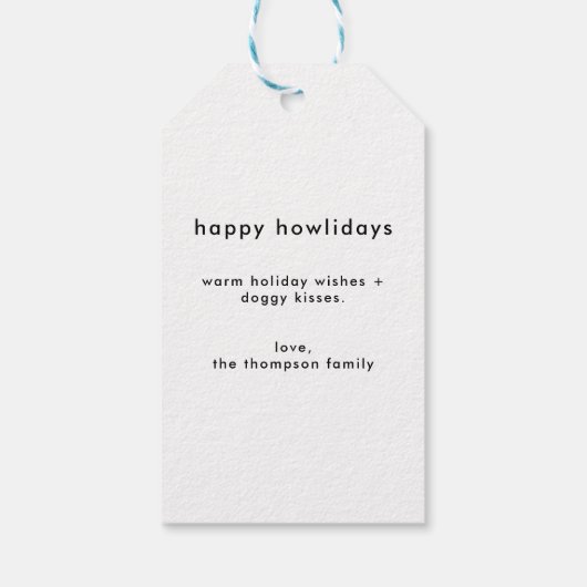 Personalisiertes Funny Dog Picture Weihnachten Fot Geschenkanhänger (Rückseite)