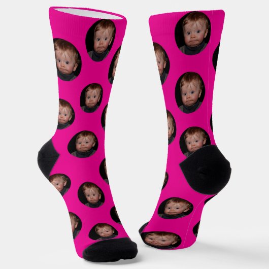 Personalisiertes Funny Face Foto Socken (Gewinkelt)