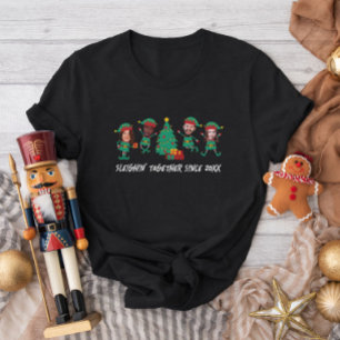 Personalisiertes Funny Face Foto Weihnachtself T-Shirt