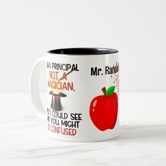 Personalisiertes Funny-Geschenk Zweifarbige Tasse (Vorderseite Links)