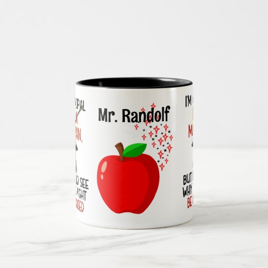Personalisiertes Funny-Geschenk Zweifarbige Tasse (Mittel)