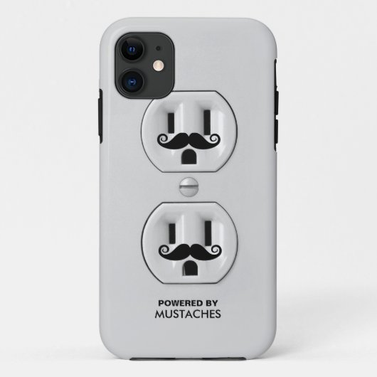 Personalisiertes Funny Mustache Power Outlet Case-Mate iPhone Hülle (Rückseite)