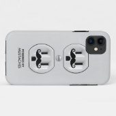 Personalisiertes Funny Mustache Power Outlet Case-Mate iPhone Hülle (Rückseite (Horizontal))
