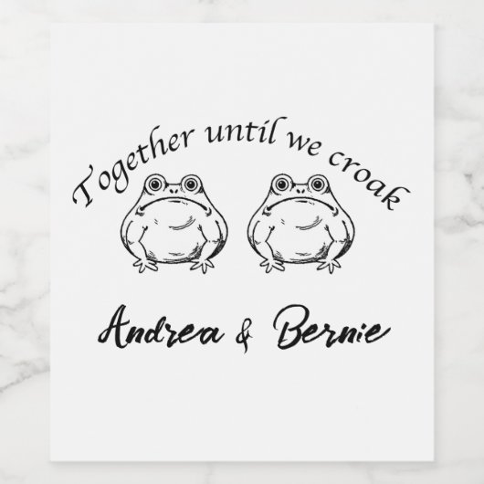 Personalisiertes Funny Romantic Frog Wine Label Weinetikett (Einzelnes Label)