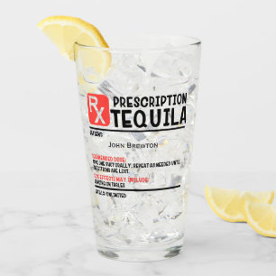 Personalisiertes Funny RX Tequila Prescription Gla Glas
