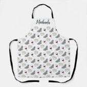 Personalisiertes Funny Wine Coffee Cats Muster Schürze (Vorderseite)