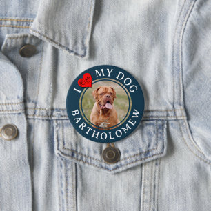 Personalisiertes Furbaby-Mastiff-Foto ICH LIEBE ME Button
