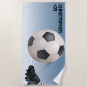 Personalisiertes Fußball Ball Beach Handtuch (Vorderseite)