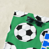 Personalisiertes Fußball-Ball-Muster Grün Strandtuch (Beispiel)