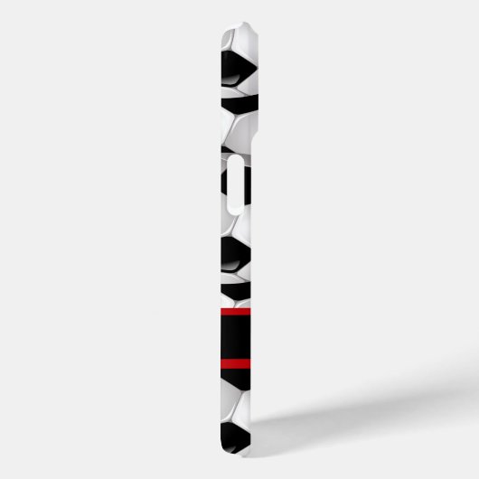 Personalisiertes Fußball-Ball-Muster Schwarz Weiß Case-Mate iPhone Hülle (Rückseite / Rechts)