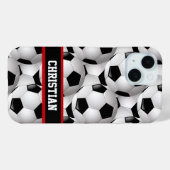 Personalisiertes Fußball-Ball-Muster Schwarz Weiß Case-Mate iPhone Hülle (Rückseite (Horizontal))