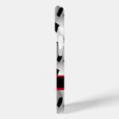 Personalisiertes Fußball-Ball-Muster Schwarz Weiß Case-Mate iPhone Hülle (Rückseite / Links)