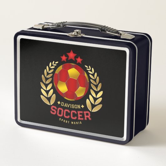 Personalisiertes Fußball-Emblem Metall Brotdose (Vorderseite)