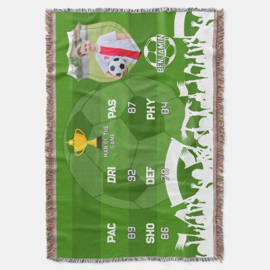 Personalisiertes Fußball-Geschenk für Kinder, benu Decke (Vorderseite Vertikal)