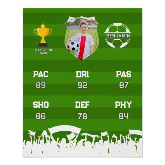 Personalisiertes Fußball-Geschenk für Kinder, benu Poster (Vorderseite)