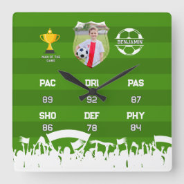 Personalisiertes Fußball-Geschenk für Kinder, benu Quadratische Wanduhr