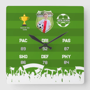 Personalisiertes Fußball-Geschenk für Kinder, benu Quadratische Wanduhr