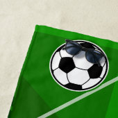 Personalisiertes Fußball-Jersey-Blau mit Weiß Strandtuch (Beispiel)