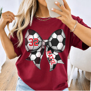 Personalisiertes Fußball-Saison-Schleifen-T-Shirt T-Shirt