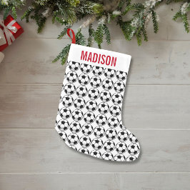 Personalisiertes Fußballball-Muster Kleiner Weihnachtsstrumpf