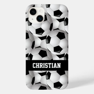 Personalisiertes Fußballball-Muster Schwarz-weiß Case-Mate iPhone 14 Plus Hülle