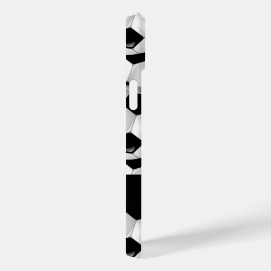 Personalisiertes Fußballball-Muster Schwarz-weiß Case-Mate iPhone Hülle (Rückseite / Rechts)