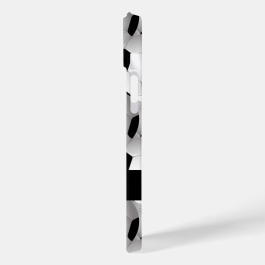 Personalisiertes Fußballball-Muster Schwarz-weiß Case-Mate iPhone Hülle (Rückseite / Links)