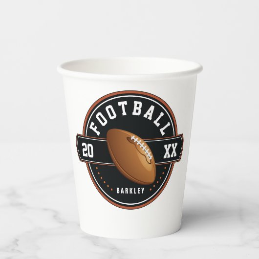 Personalisiertes Fußballdesign Pappbecher (Rückseite)