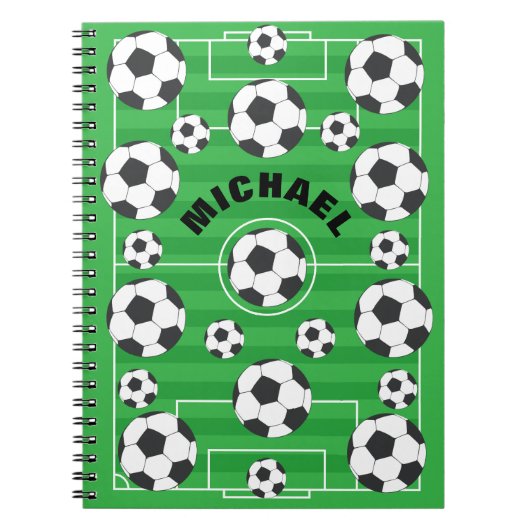 Personalisiertes Fußballfeld Notizblock (Vorderseite)