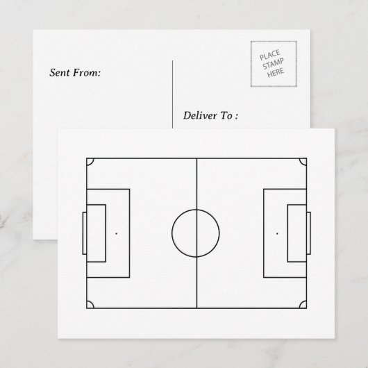 Personalisiertes Fußballfeld Postkarte (Vorne/Hinten)