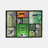 Personalisiertes Fußballfoto Collage Fleecedecke (Vorderseite (Horizontal))