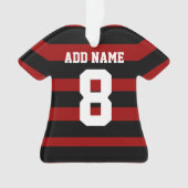 Personalisiertes Fußballfußball Shirt Rote Schwarz Ornament (Vorderseite)