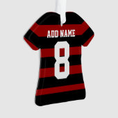 Personalisiertes Fußballfußball Shirt Rote Schwarz Ornament (Vorderseite)