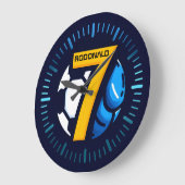 Personalisiertes Fußballgeschenk, Fußball 7 Große Wanduhr (Winkel)