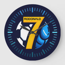 Personalisiertes Fußballgeschenk, Fußball 7 Große Wanduhr