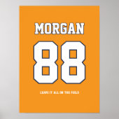Personalisiertes Fußballtrikot Name & Nummer Poste Poster (Vorne)