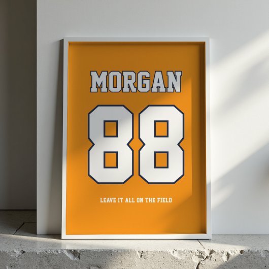 Personalisiertes Fußballtrikot Name & Nummer Poste Poster
