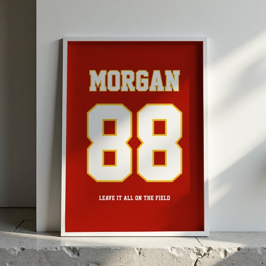 Personalisiertes Fußballtrikot Name & Nummer Poste Poster