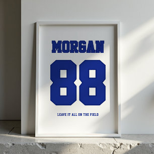 Personalisiertes Fußballtrikot Name & Nummer Poste Poster