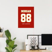 Personalisiertes Fußballtrikot Name & Nummer Poste Poster (Heimbüro)