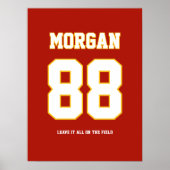 Personalisiertes Fußballtrikot Name & Nummer Poste Poster (Vorne)