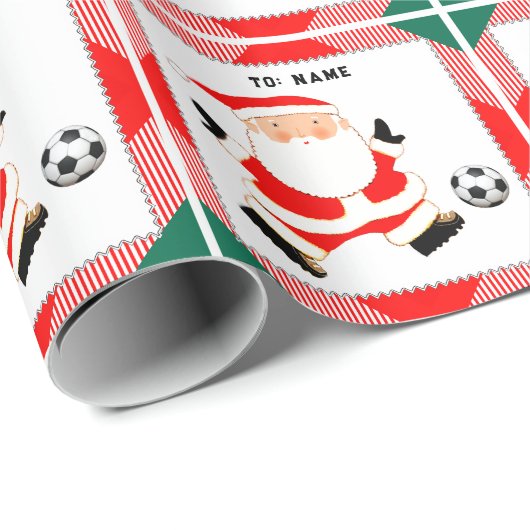 Personalisiertes Fußballweihnachtsgeschenk Geschenkpapier (Rolleneckpunkt)