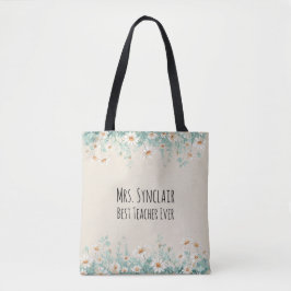 Personalisiertes Gänseblümchen Bester Lehrer überh Tasche