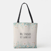 Personalisiertes Gänseblümchen Bester Lehrer überh Tasche (Rückseite)