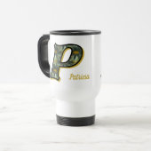 Personalisiertes Gänseblümchen-Monogramm Anfangsbu Reisebecher (Vorderseite Links)
