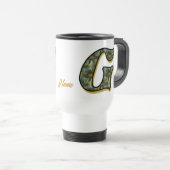Personalisiertes Gänseblümchen-Monogramm Anfangsbu Reisebecher (VorderseiteRechts)