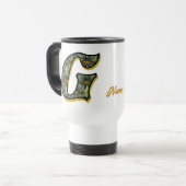 Personalisiertes Gänseblümchen-Monogramm Anfangsbu Reisebecher (Vorderseite Links)