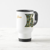 Personalisiertes Gänseblümchen-Monogramm Anfangsbu Reisebecher (VorderseiteRechts)